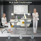 Costway Electric Standing Desk Sit to Stand Height Adjustable Dual Motor