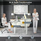 Costway Electric Standing Desk Sit to Stand Height Adjustable Dual Motor