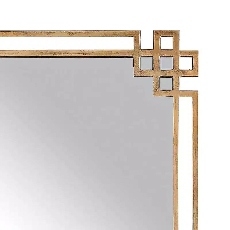 Specchio da Parete Rettangolare Accent Uttermost Industriale con Cornice Aperta in Metallo Placcato Oro, Largo 58 cm, per Bagno, Camera da Letto, Soggiorno
