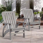 Teal Island Designs Dylan Gray Wash Wood Porch or Patio Adirondack Chairs Set of 2