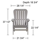 Teal Island Designs Dylan Gray Wash Wood Porch or Patio Adirondack Chairs Set of 2