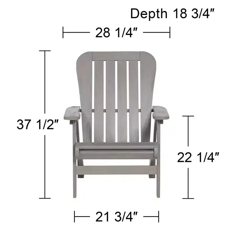 Teal Island Designs Dylan Gray Wash Wood Porch or Patio Adirondack Chairs Set of 2