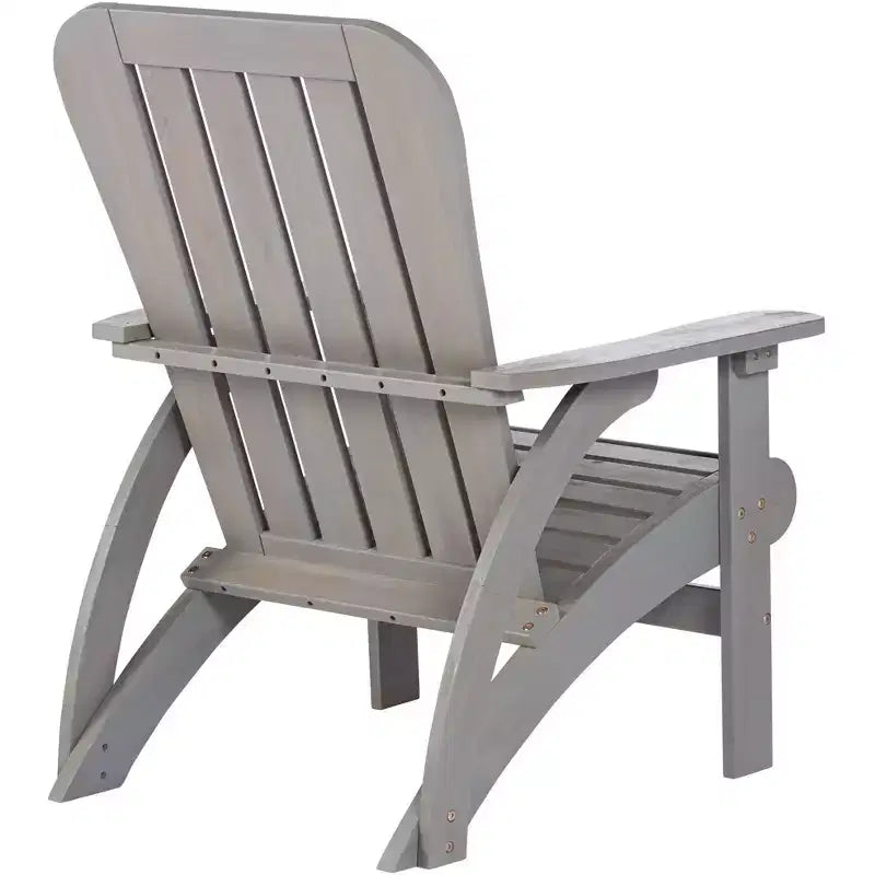 Teal Island Designs Dylan Gray Wash Wood Porch or Patio Adirondack Chairs Set of 2