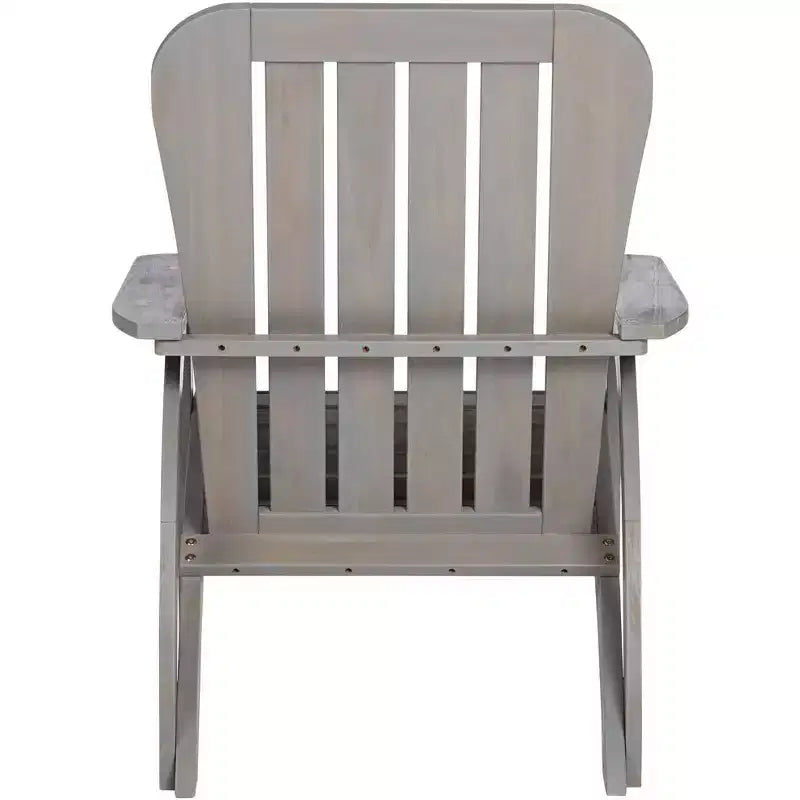 Teal Island Designs Dylan Gray Wash Wood Porch or Patio Adirondack Chairs Set of 2