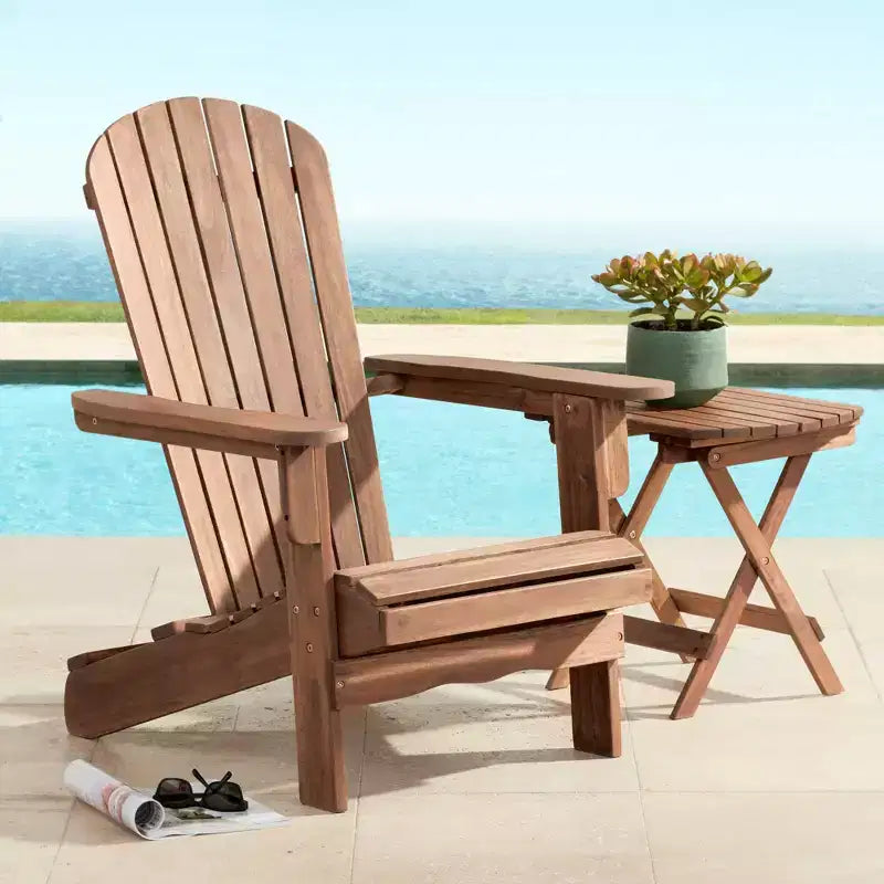 Teal Island Designs Cape Cod Natural Wood Adirondack Chairs Set of 2