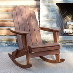 Teal Island Designs Chandler Sedie a Dondolo Adirondack Scure Naturali Set da 2