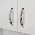 HOMCOM Credenza da Cucina Autoportante, Mobile Dispensa con Vetrina, 2 Armadietti, 3 Cassetti e Ripiano Aperto, Mensola Regolabile, Bianco