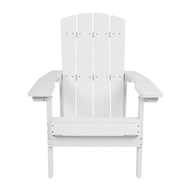 Merrick Lane Set of 4 All-Weather Poly Resin Wood Adirondack Chairs in White