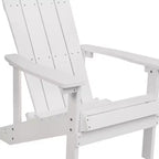 Sedia Adirondack in poliresina effetto legno per tutte le stagioni Merrick Lane, colore bianco