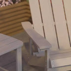 Merrick Lane Set of 2 All-Weather Adirondack Patio Chairs with Matching Side Table