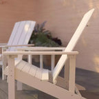 Merrick Lane Set of 2 All-Weather Adirondack Patio Chairs with Matching Side Table