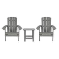 Merrick Lane Set of 2 All-Weather Adirondack Patio Chairs with Matching Side Table