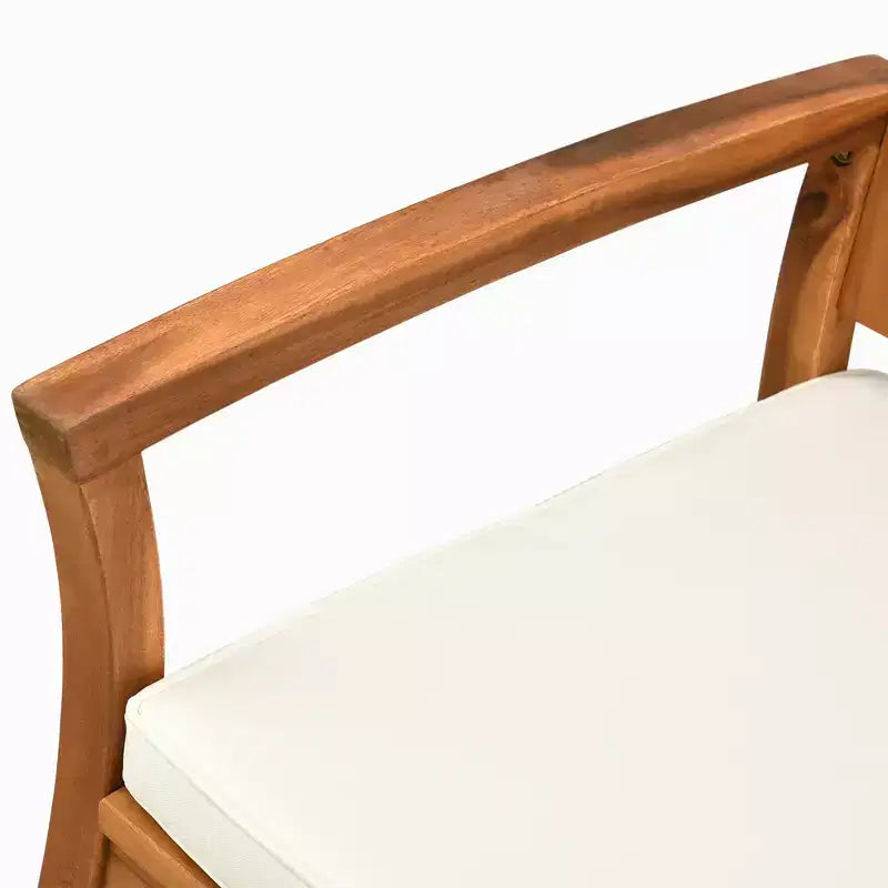 Dondolo da Esterno Outsunny con Cuscino, Sedia a Dondolo da Giardino in Legno di Acacia per Balcone, Patio, Casa, Tonalità Teak