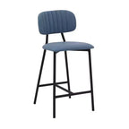 26 Rococo Counter Stool with Faux Leather and Metal Finish - Armen Living