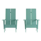 Flash Furniture Set of 2 Sawyer Modern All-Weather Poly Resin Wood Adirondack Chairs