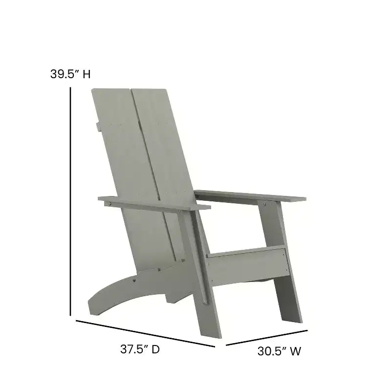 Flash Furniture Set of 2 Sawyer Modern All-Weather Poly Resin Wood Adirondack Chairs