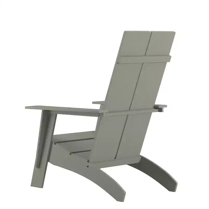 Flash Furniture Set of 2 Sawyer Modern All-Weather Poly Resin Wood Adirondack Chairs