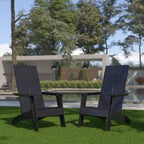 Flash Furniture Set of 2 Sawyer Modern All-Weather Poly Resin Wood Adirondack Chairs