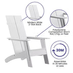 Flash Furniture Set of 2 Sawyer Modern All-Weather Poly Resin Wood Adirondack Chairs