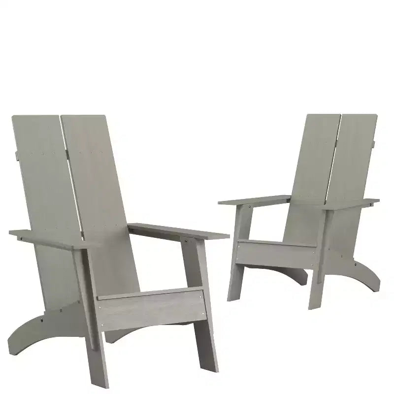 Flash Furniture Set di 2 Sedie Adirondack Sawyer Moderne in Legno di Poliresina per Tutte le Stagioni