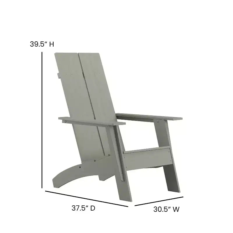 Flash Furniture Sawyer Modern All-Weather Poly Resin Wood Adirondack Chair