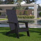 Flash Furniture Sawyer Modern All-Weather Poly Resin Wood Adirondack Chair