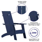 Flash Furniture Sawyer Modern All-Weather Poly Resin Wood Adirondack Chair