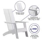 Flash Furniture Sawyer Modern All-Weather Poly Resin Wood Adirondack Chair
