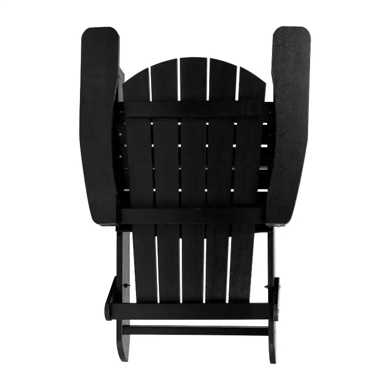 Merrick Lane Set of 4 Poly Resin Folding Adirondack Lounge Chair - All-Weather Indoor/Outdoor Patio Chair