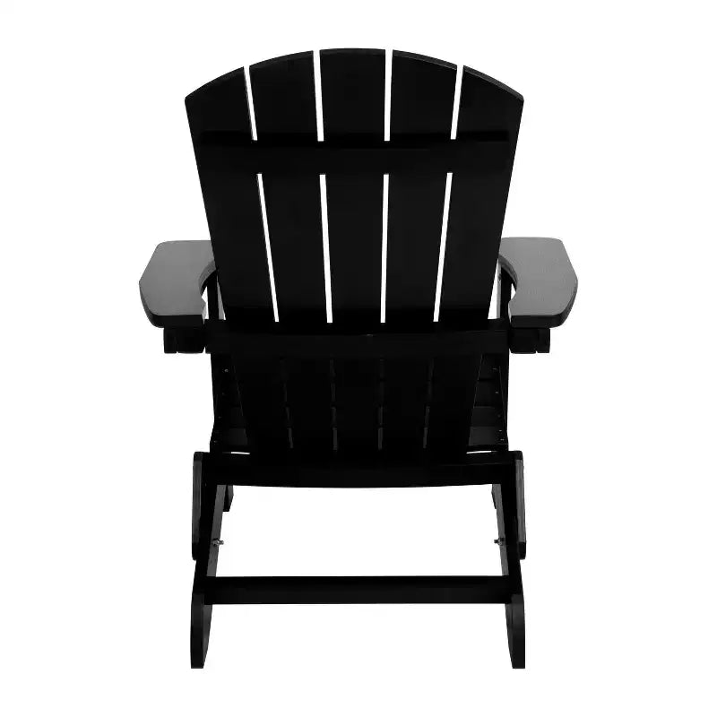 Merrick Lane Set of 4 Poly Resin Folding Adirondack Lounge Chair - All-Weather Indoor/Outdoor Patio Chair