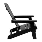 Merrick Lane Set of 4 Poly Resin Folding Adirondack Lounge Chair - All-Weather Indoor/Outdoor Patio Chair