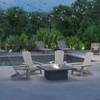Merrick Lane Set of 4 Poly Resin Folding Adirondack Lounge Chair - All-Weather Indoor/Outdoor Patio Chair