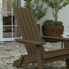 Merrick Lane Set of 4 Poly Resin Folding Adirondack Lounge Chair - All-Weather Indoor/Outdoor Patio Chair