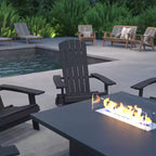 Merrick Lane Set of 4 Poly Resin Folding Adirondack Lounge Chair - All-Weather Indoor/Outdoor Patio Chair