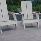 Merrick Lane Set of 4 Modern All-Weather Poly Resin Wood Adirondack Chairs