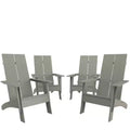 Merrick Lane Set of 4 Modern All-Weather Poly Resin Wood Adirondack Chairs
