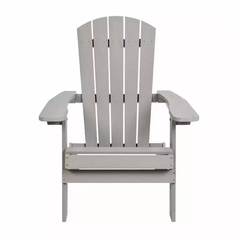 Merrick Lane Set of 2 Poly Resin Folding Adirondack Lounge Chair - All-Weather Indoor/Outdoor Patio Chair