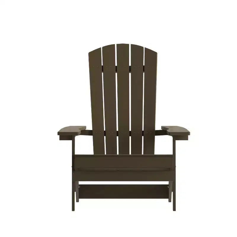 Merrick Lane Set of 2 Poly Resin Folding Adirondack Lounge Chair - All-Weather Indoor/Outdoor Patio Chair