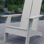 Merrick Lane Modern 2 Slat Back All-Weather Poly Resin Wood Adirondack Chair
