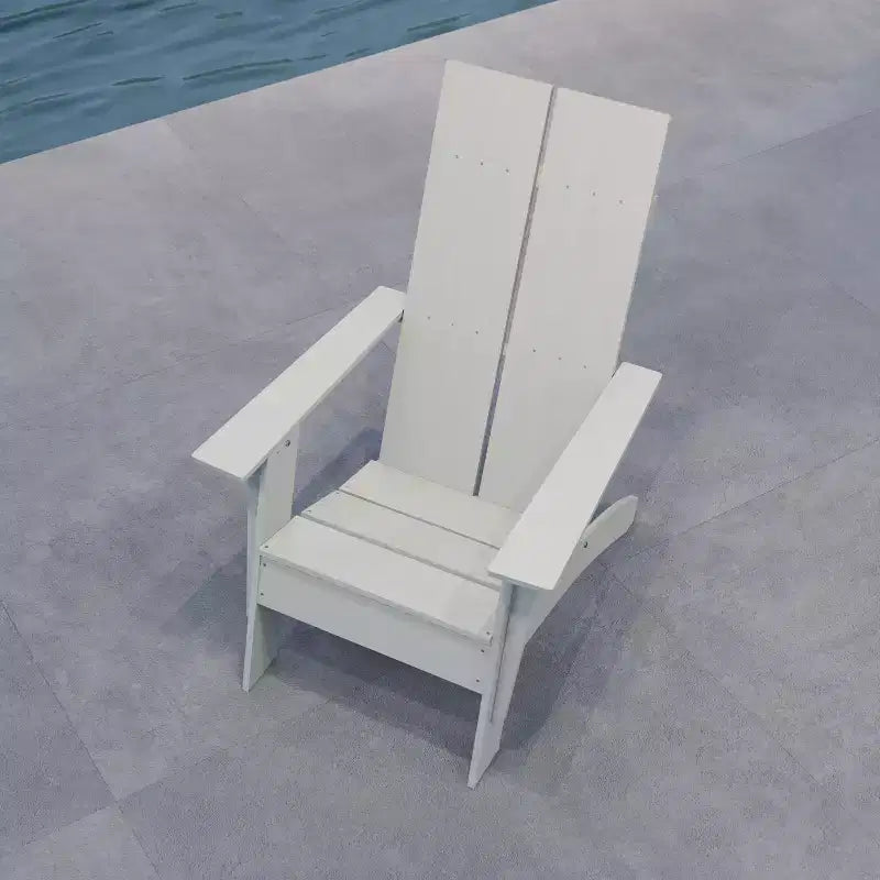 Merrick Lane Modern 2 Slat Back All-Weather Poly Resin Wood Adirondack Chair