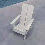 Merrick Lane Modern 2 Slat Back All-Weather Poly Resin Wood Adirondack Chair