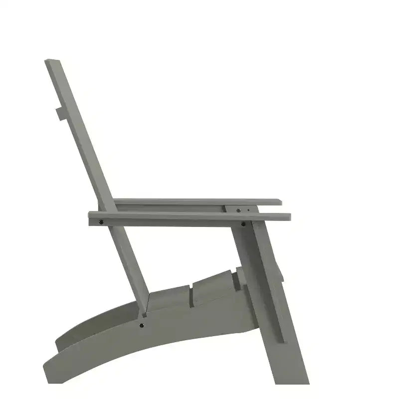 Merrick Lane Modern 2 Slat Back All-Weather Poly Resin Wood Adirondack Chair