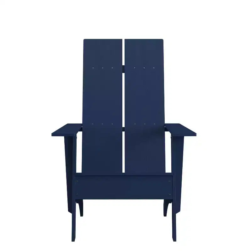 Merrick Lane Modern 2 Slat Back All-Weather Poly Resin Wood Adirondack Chair