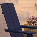 Merrick Lane Modern 2 Slat Back All-Weather Poly Resin Wood Adirondack Chair