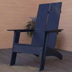 Merrick Lane Modern 2 Slat Back All-Weather Poly Resin Wood Adirondack Chair