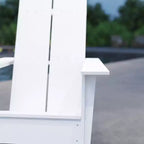 Merrick Lane Modern 2 Slat Back All-Weather Poly Resin Wood Adirondack Chair
