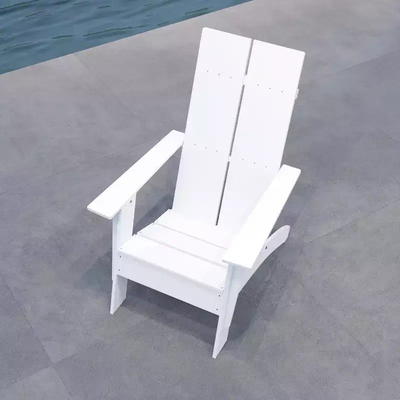 Merrick Lane Modern 2 Slat Back All-Weather Poly Resin Wood Adirondack Chair
