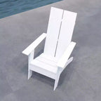 Merrick Lane Modern 2 Slat Back All-Weather Poly Resin Wood Adirondack Chair