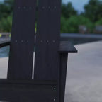 Merrick Lane Modern 2 Slat Back All-Weather Poly Resin Wood Adirondack Chair