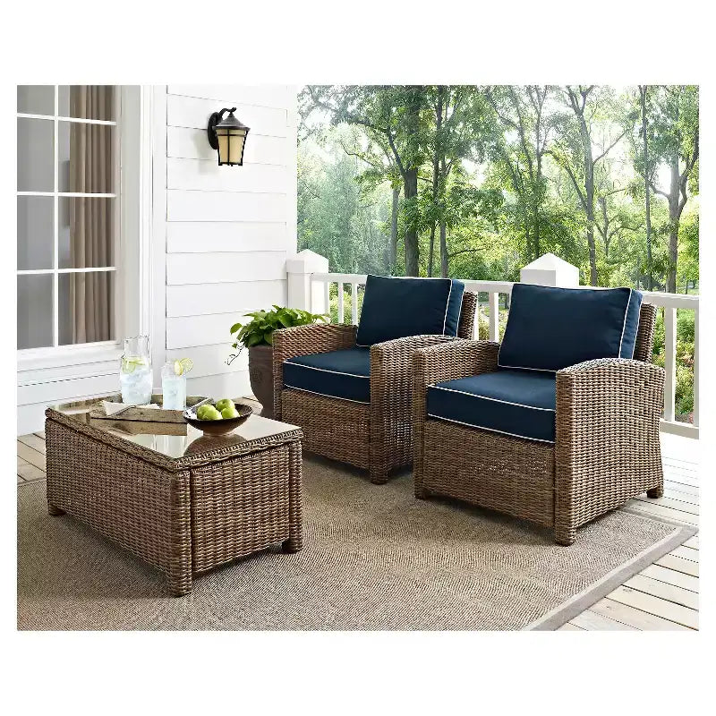 Bradenton 2pc Outdoor Wicker Armchair Set - Crosley